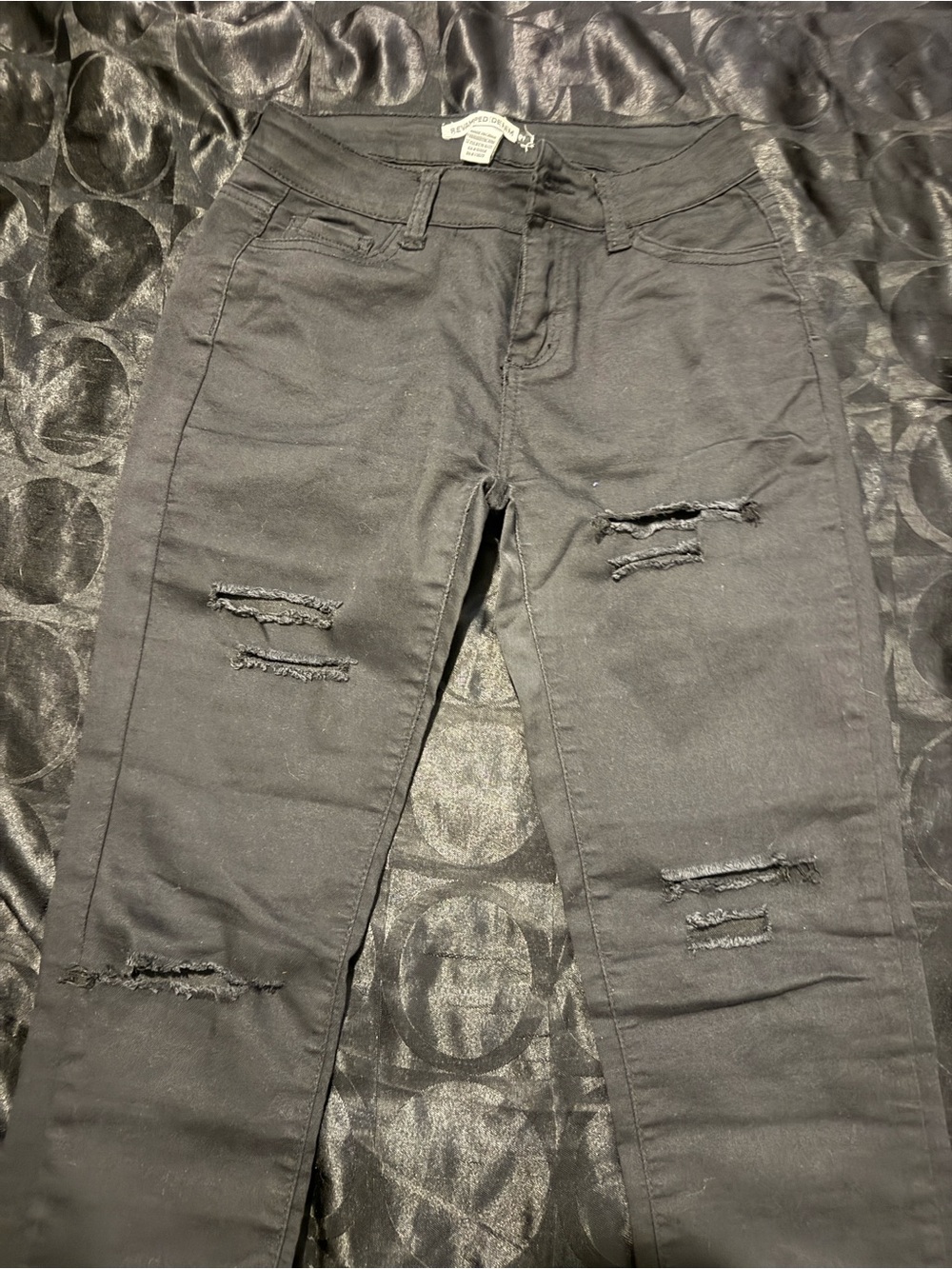 Revamped Black Ripped Skinny Jeans